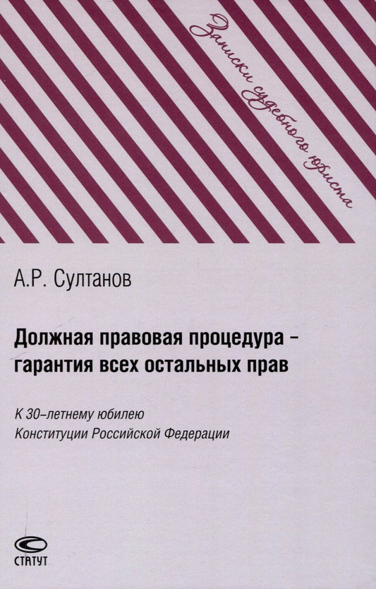 Обложка книги "Айдар Султанов: Должная правовая процедура – гарантия всех остальных прав: К 30-летнему юбилею Конституции Российской Федерации"