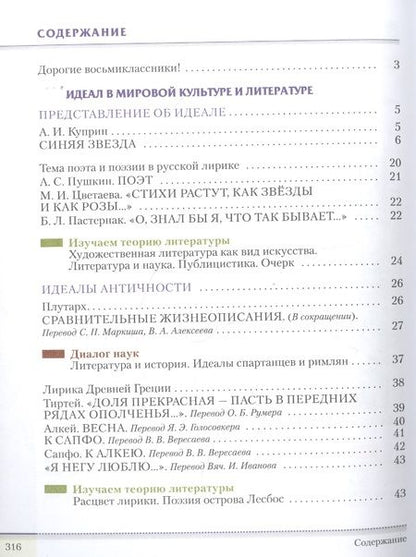 Фотография книги "Александр Архангельский: Литература. 8 класс. Учебник. В двух частях. Часть 1"