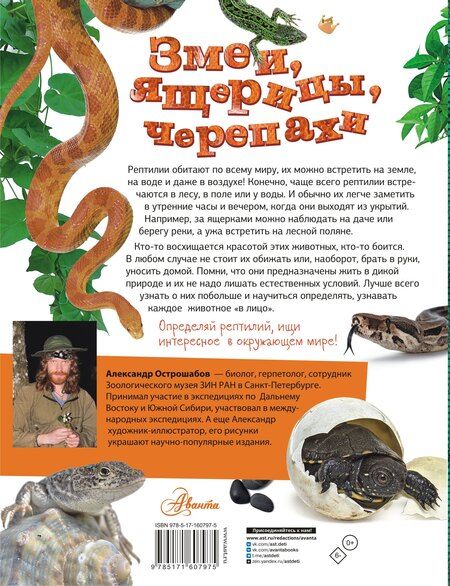 Фотография книги "Александр Острошабов: Змеи, ящерицы, черепахи"