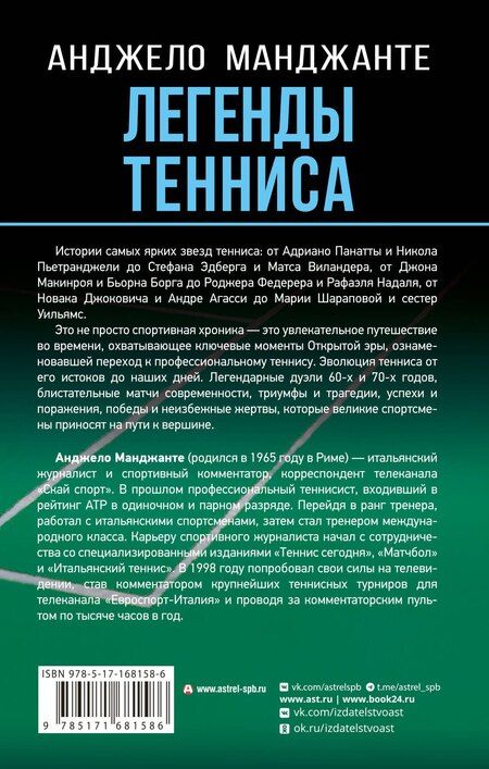 Фотография книги "Анджело Манджанте: Легенды тенниса. Гейм, сет, матч"