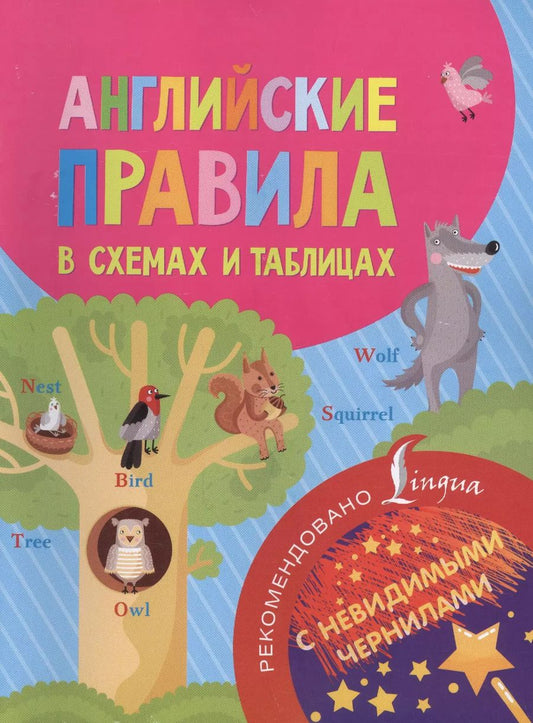 Обложка книги "Английские правила в схемах и таблицах. С невидимыми чернилами"