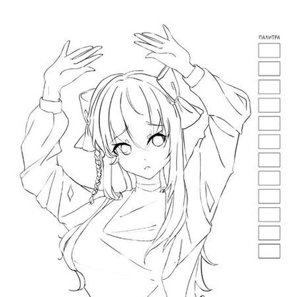 Фотография книги "Anime! Раскраска для работы маркерами: 32 проекта с любимыми героями: Шаблоны для выкрасов к каждому рисунку"