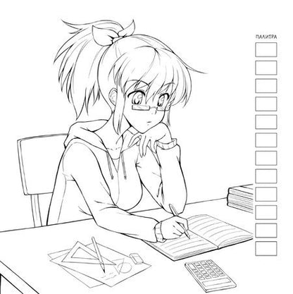 Фотография книги "Anime! Раскраска для работы маркерами: 32 проекта с любимыми героями: Шаблоны для выкрасов к каждому рисунку"