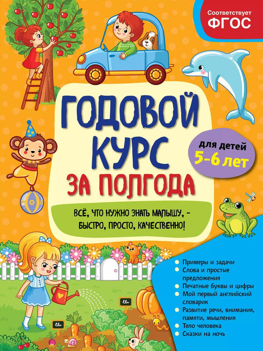 Обложка книги "Анна Горохова: Годовой курс за полгода. Для детей 5-6 лет"