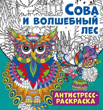 Обложка книги "Антистресс-раскраска. Сова и волшебный лес"