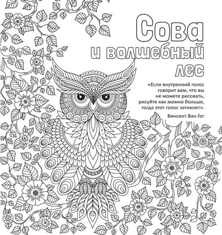 Фотография книги "Антистресс-раскраска. Сова и волшебный лес"
