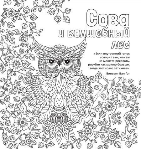 Фотография книги "Антистресс-раскраска. Сова и волшебный лес"