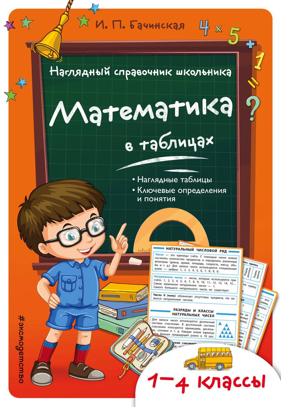 Обложка книги "Бачинская: Математика в таблицах"