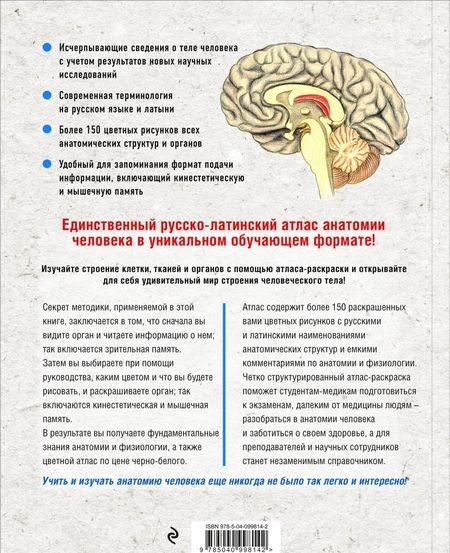 Фотография книги "Билич, Зигалова: Анатомия: русско-латинский атлас-раскраска"