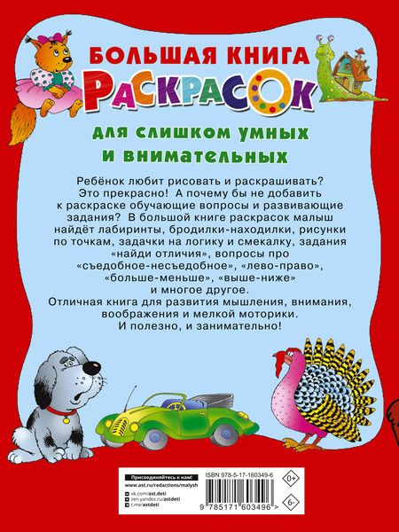 Фотография книги "Большая книга раскрасок для слишком умных и внимательных"