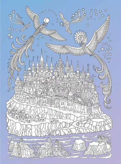 Фотография книги "Большая раскраска с мелкими деталями и цветными фрагментами: Легенда о драконе"