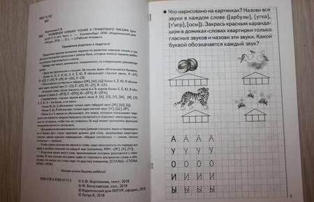 Фотография книги "Бортникова: Развиваем навыки чтения и грамотного письма. Рабочая тетрадь для детей 5-6 лет. Часть 1"