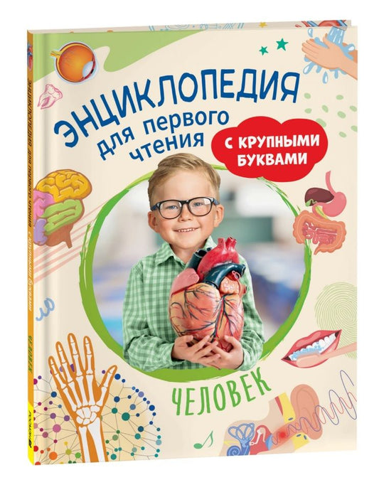 Обложка книги "Человек. Энциклопедия для первого чтения с крупными буквами"