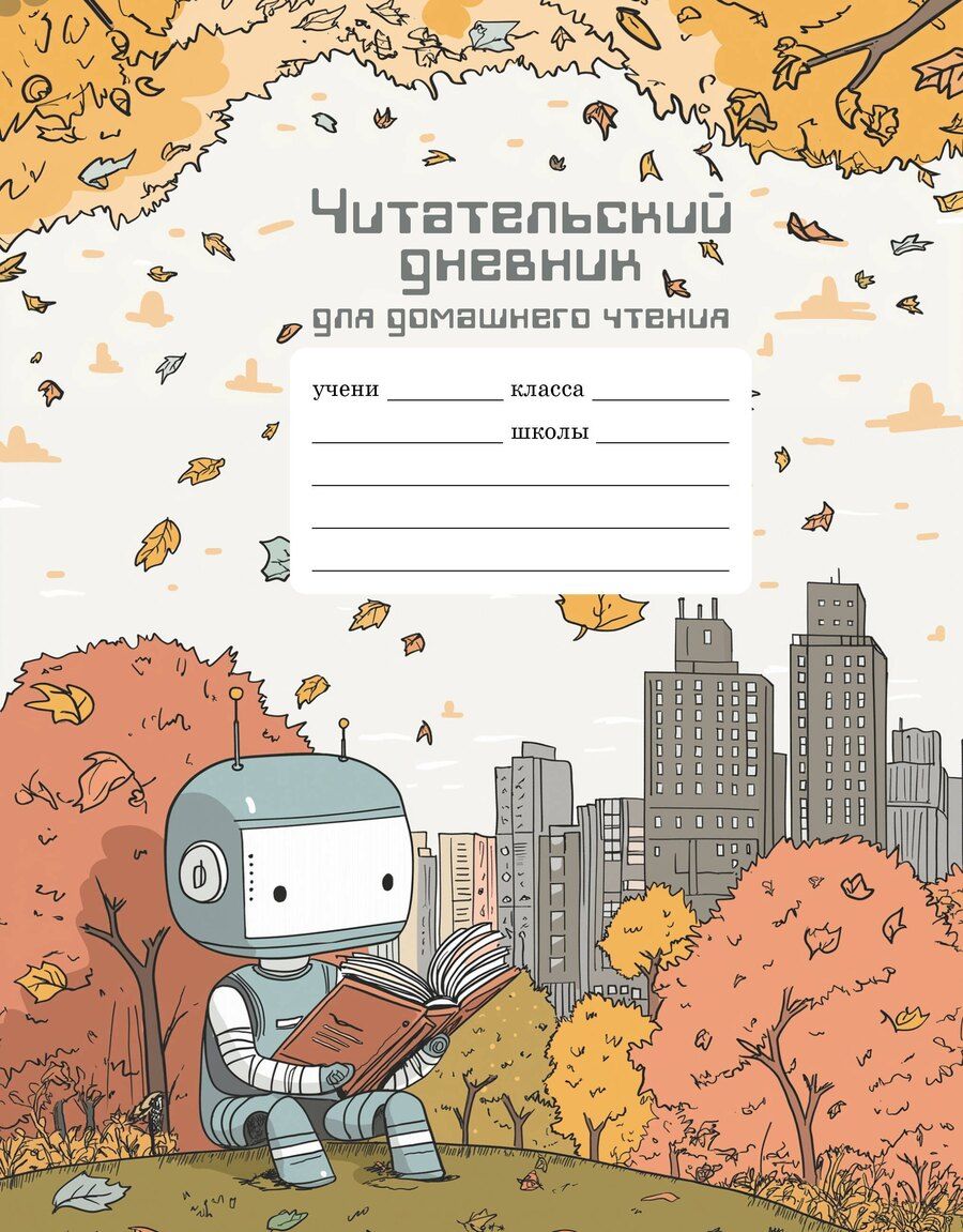 Обложка книги "Читательский дневник школьника для домашнего чтения"