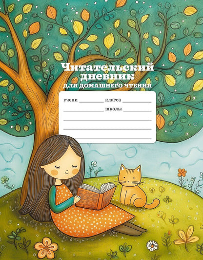 Обложка книги "Читательский дневник школьника для домашнего чтения"