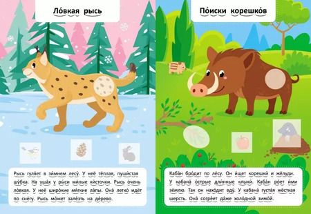 Фотография книги "Читаю по слогам. В лесу (+60 наклеек)"