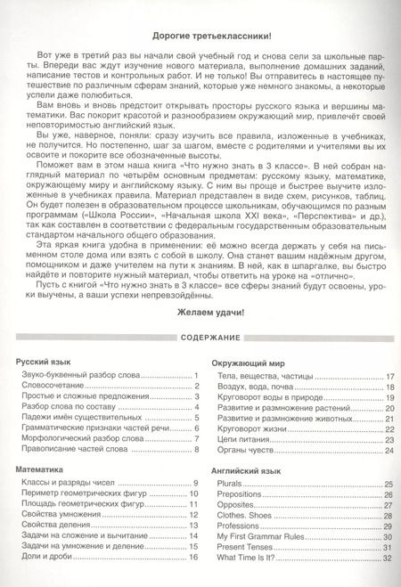 Фотография книги "Что нужно знать в 3 классе: наглядный материал по школьной программе"