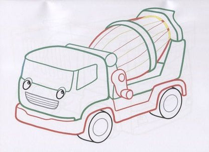 Фотография книги "Дарья Морозова: Транспорт. Раскраски с цветным контуром"