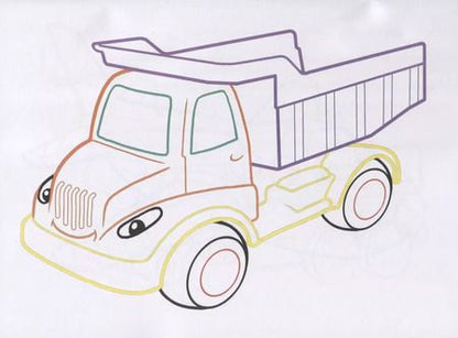 Фотография книги "Дарья Морозова: Транспорт. Раскраски с цветным контуром"