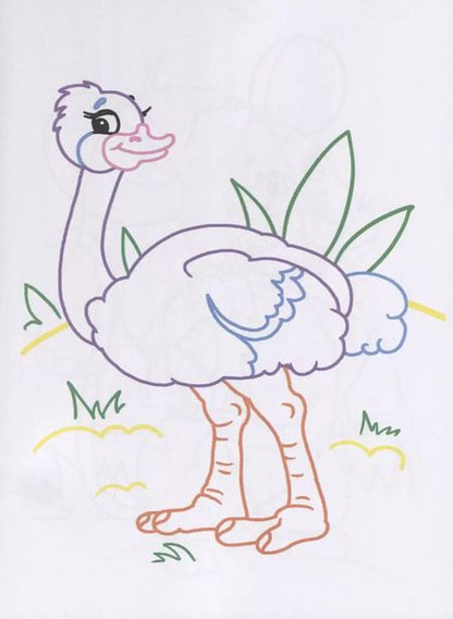 Фотография книги "Дарья Морозова: Звери со всего света. Раскраски с цветным контуром"