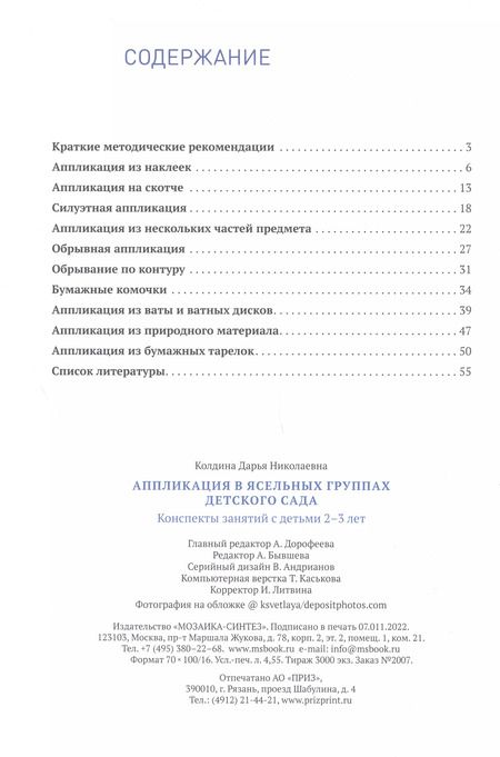 Фотография книги "Дарья Николаевна: Аппликация в ясельных группах детского сада. Конспекты занятий. 2-3 года. ФГОС"