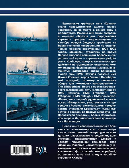 Фотография книги "Дашьян: Британские крейсера типа «Хокинс». Предтечи «вашингтонских крейсеров»"