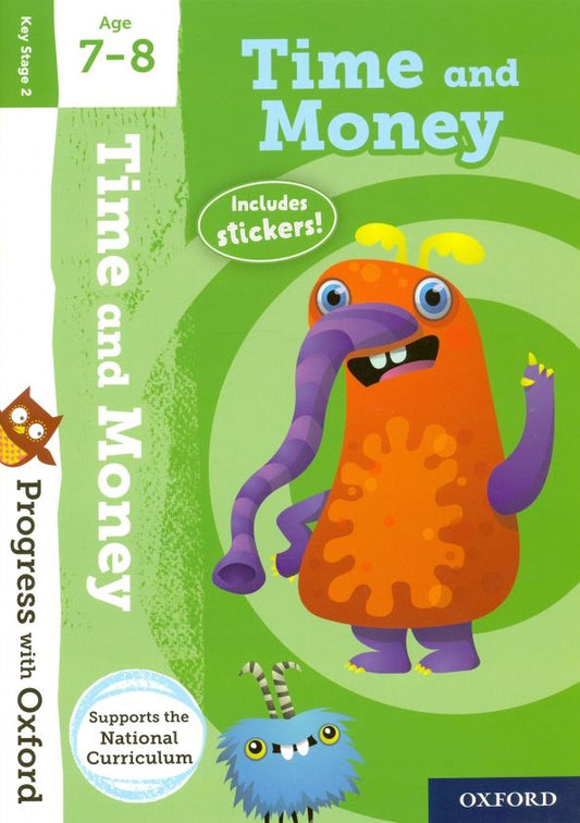 Обложка книги "Debbie Streadfield: Time and Money with Stickers. Age 7-8"