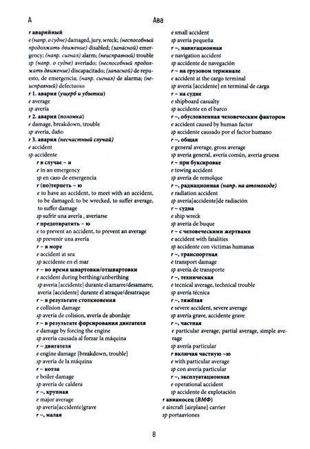 Фотография книги "Дегтярев: Русско-англо-испанский морской словарь"