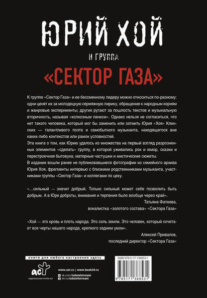 Фотография книги "Денис Ступников: Юрий Хой и группа "Сектор Газа""