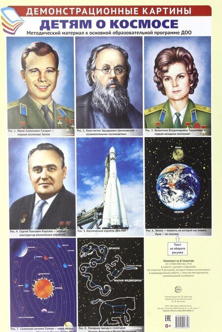 Фотография книги "Детям о космосе. Методический материал к основной образовательной программе ДОО (8 плакатов)"