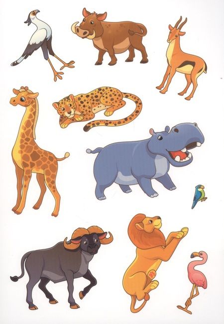 Фотография книги "Дикие животные. Панорамка с многоразовыми наклейками"