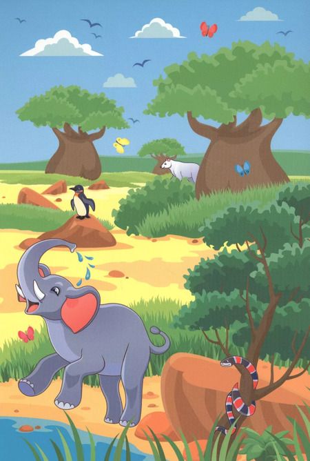 Фотография книги "Дикие животные. Панорамка с многоразовыми наклейками"