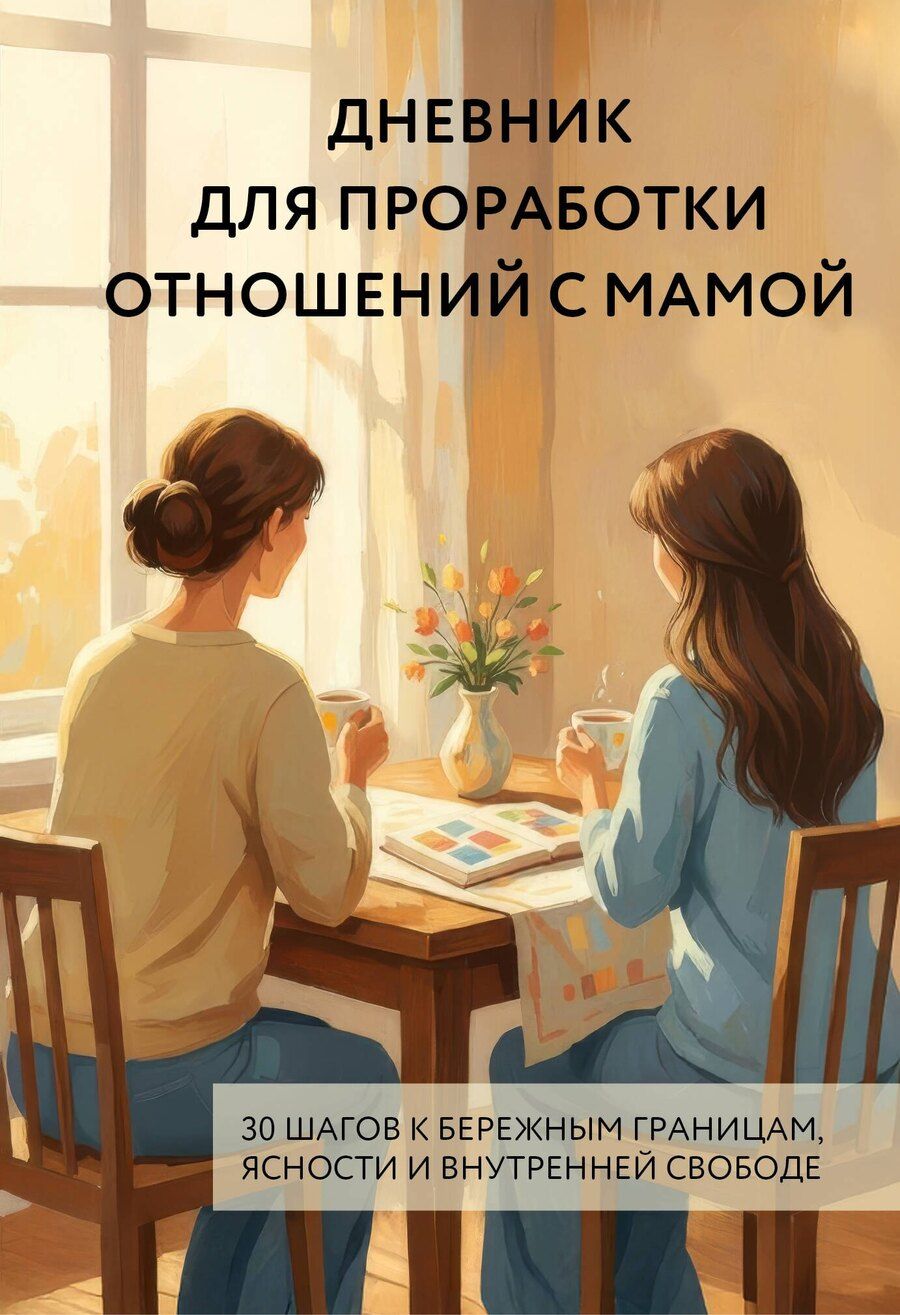 Обложка книги "Дневник для проработки отношений с мамой. 30 шагов к бережным границам, ясности и внутренней свободе"