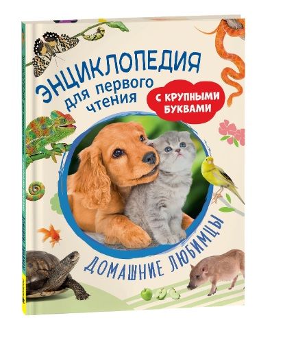 Обложка книги "Домашние любимцы. Энциклопедия для первого чтения с крупными буквами"