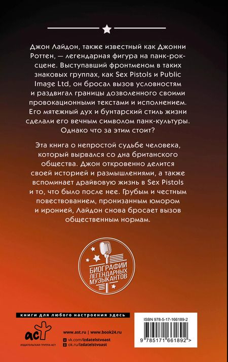 Фотография книги "Джон Лайдон: Sex Pistols. Гнев — это энергия: моя жизнь без купюр"