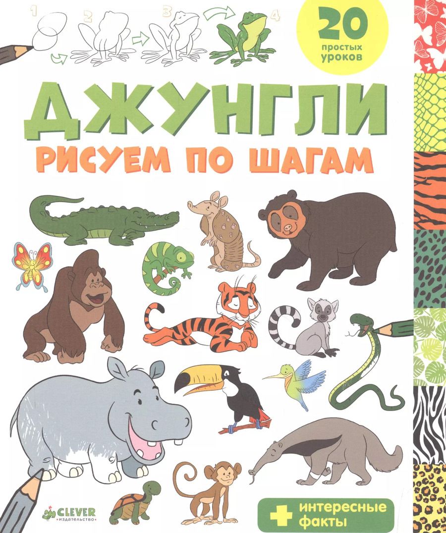 Обложка книги "Джунгли. Рисуем по шагам"