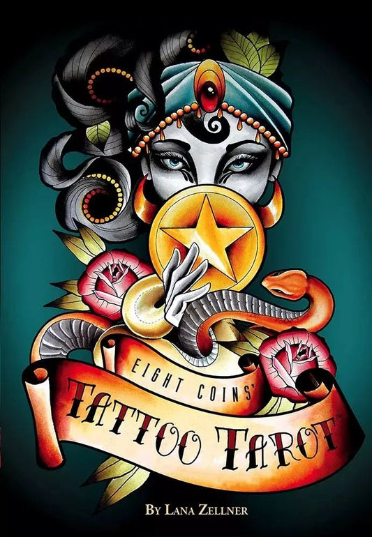 Обложка книги "EIGHT COINS TATTOO TAROT"