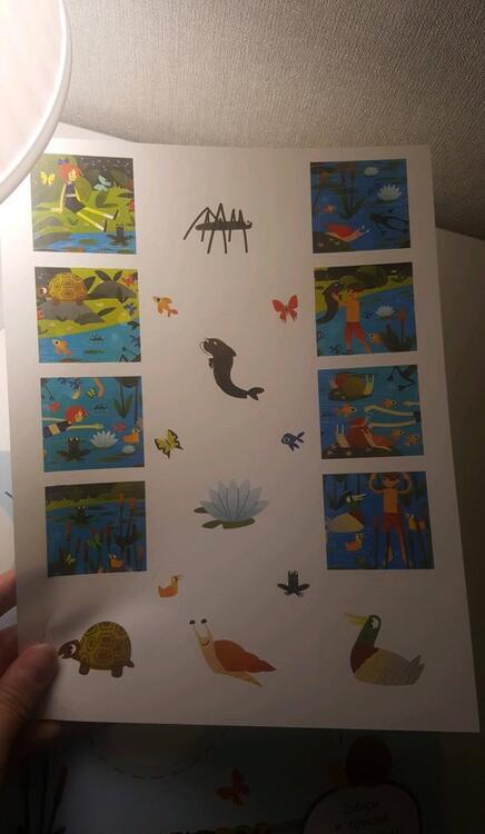 Фотография книги "Этери Заболотная: На пруду. Книжка-гармошка с наклейками"