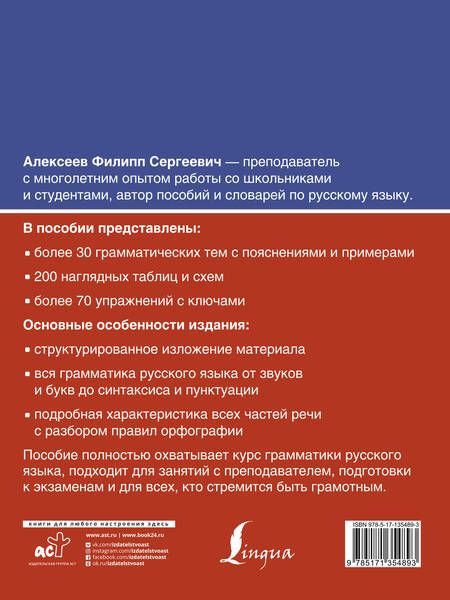 Фотография книги "Филипп Алексеев: Русский язык. Все правила"