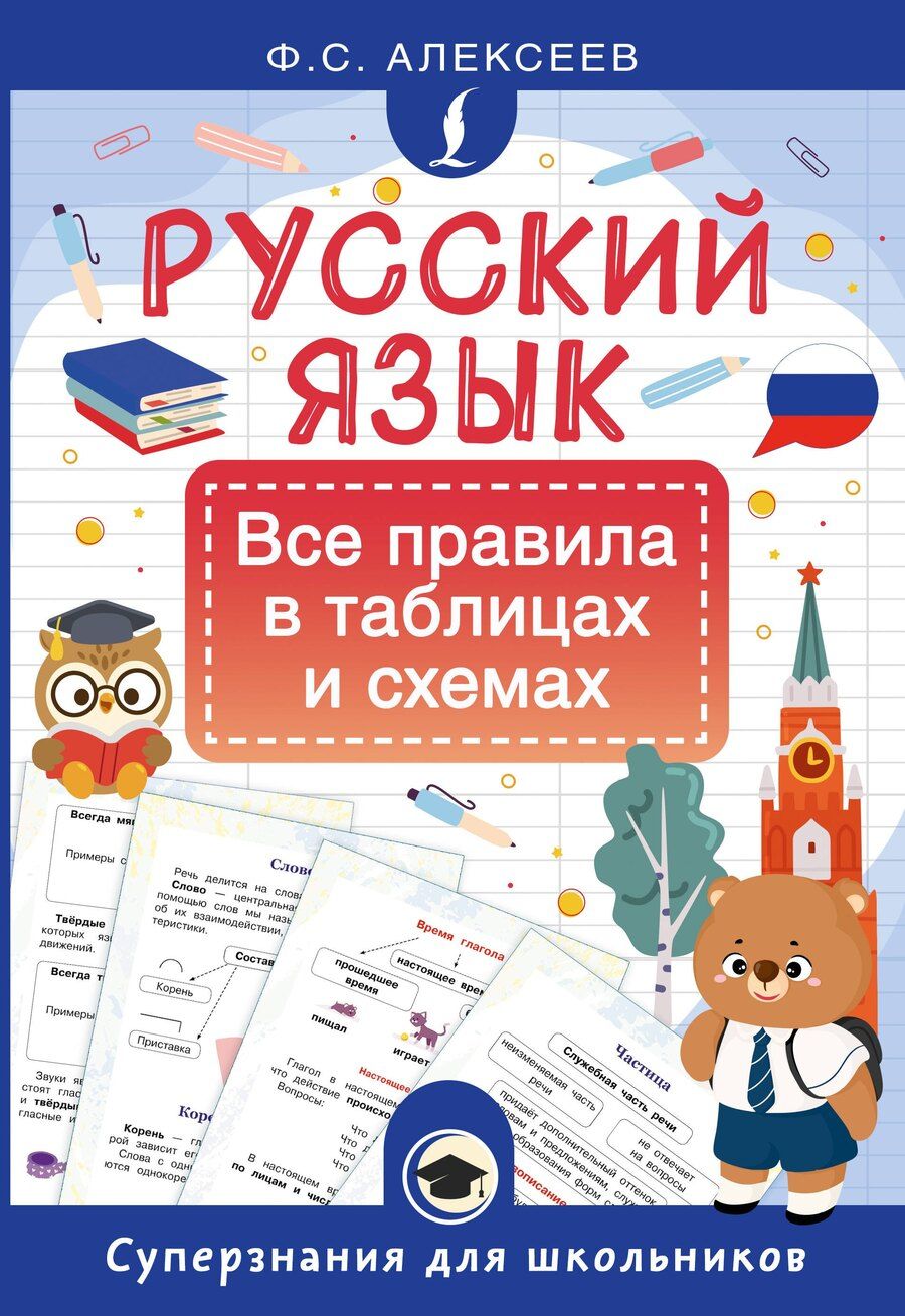 Обложка книги "Филипп Сергеевич: Русский язык. Все правила в таблицах и схемах"