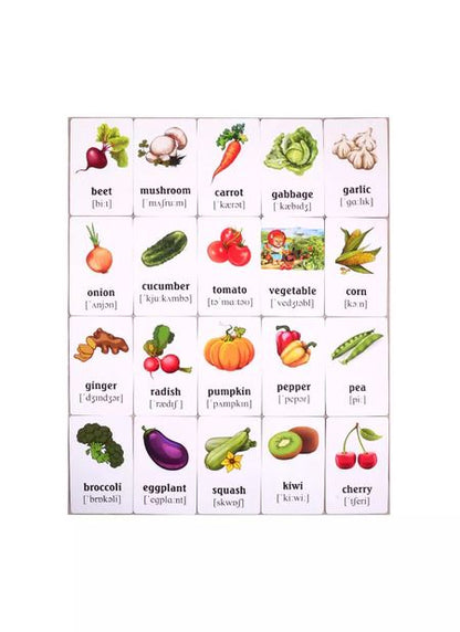 Фотография книги "Учим английские слова. Развивающие карточки "Fruits and Vegetables / Фрукты и овощи""