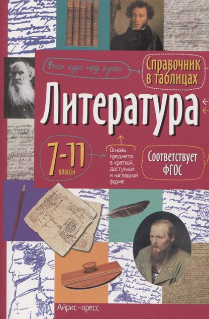 Обложка книги "Г. В.: Справочник в таблицах. Литература 7-11 классы"