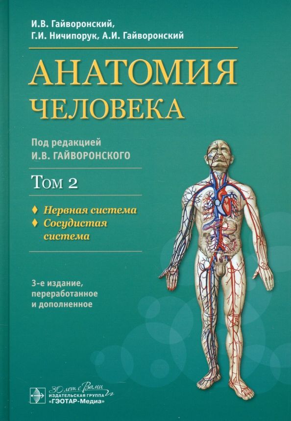 Обложка книги "Гайворонский, Ничипорук, Гайворонский: Анатомия человека. Учебник. В 2-х томах. Том 2. Нервная система. Сосудистая система"