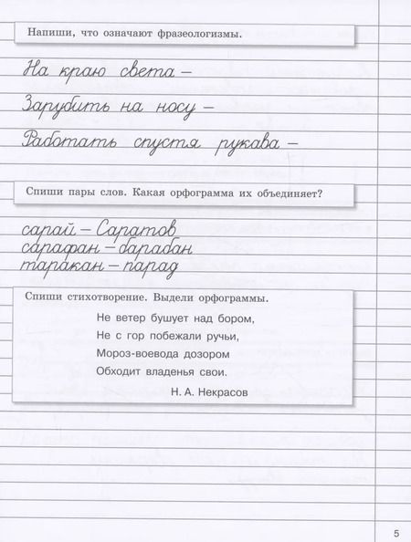 Фотография книги "Галина Сычёва: Прописи на каникулы с заданиями по орфографии.4 класс"