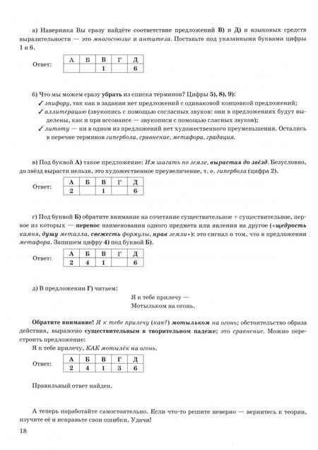 Фотография книги "Галина Егораева: ЕГЭ-2025. Русский язык. Тренажёр. Задание 22. Изобразительно-выразительные средства языка"