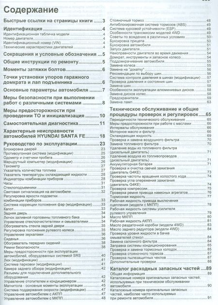 Фотография книги "Hyundai SANTA FE. Модели 2009-2012 гг. выпуска с бензиновым G4KE (2,4 л.) и дизельными D4HA (2,0 л. Common Rail), D4HB (2,2 л. Common Rail) двигателями. Руководство по ремонту и техническому обслуживанию"