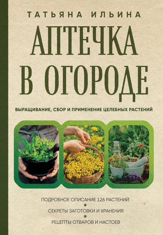 Обложка книги "Ильина: Аптечка в огороде. Выращивание, сбор и применение целебных растений"