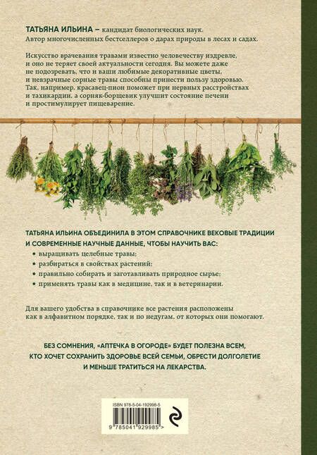 Фотография книги "Ильина: Аптечка в огороде. Выращивание, сбор и применение целебных растений"