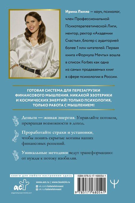 Фотография книги "Ирина Лилло: Мышление на миллион. Как стать неприлично богатым, забыть об ограничениях и почувствовать вкус финансовой свободы"