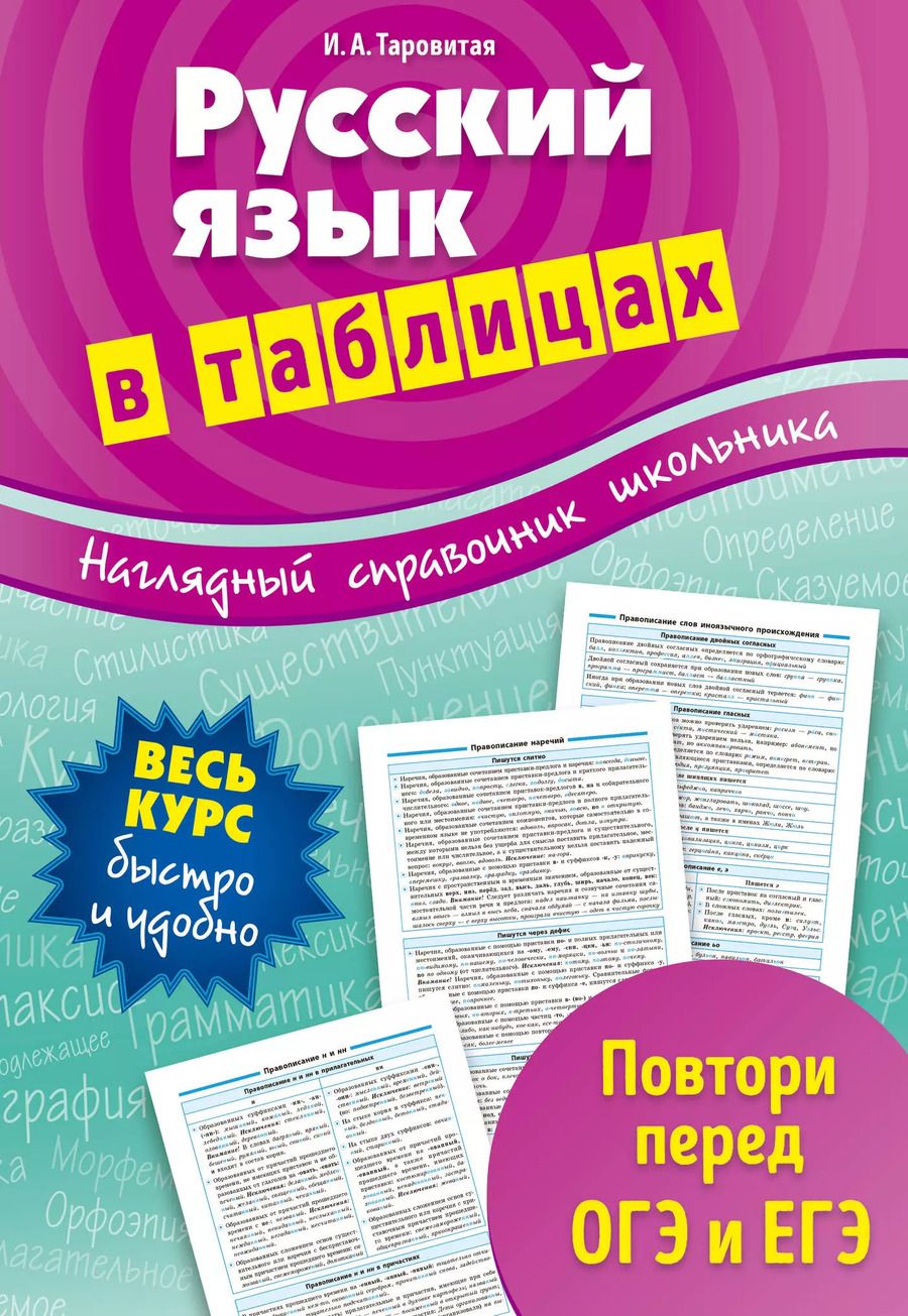 Обложка книги "Ирина Таровитая: Русский язык в таблицах"